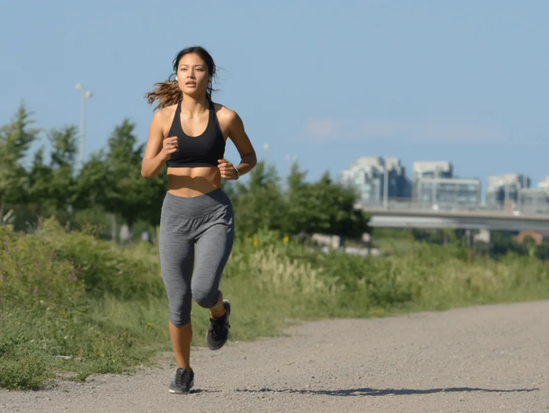 Healthy body challenge - woman completing day 1 cardio workout