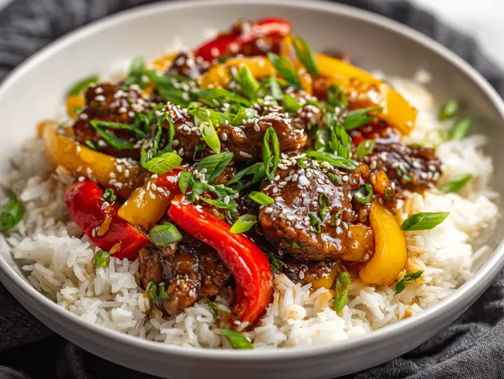Flexible Stir Fry Recipe: 5 Easy Ways 3 Finished flexible stir fry recipe served over rice in bowl