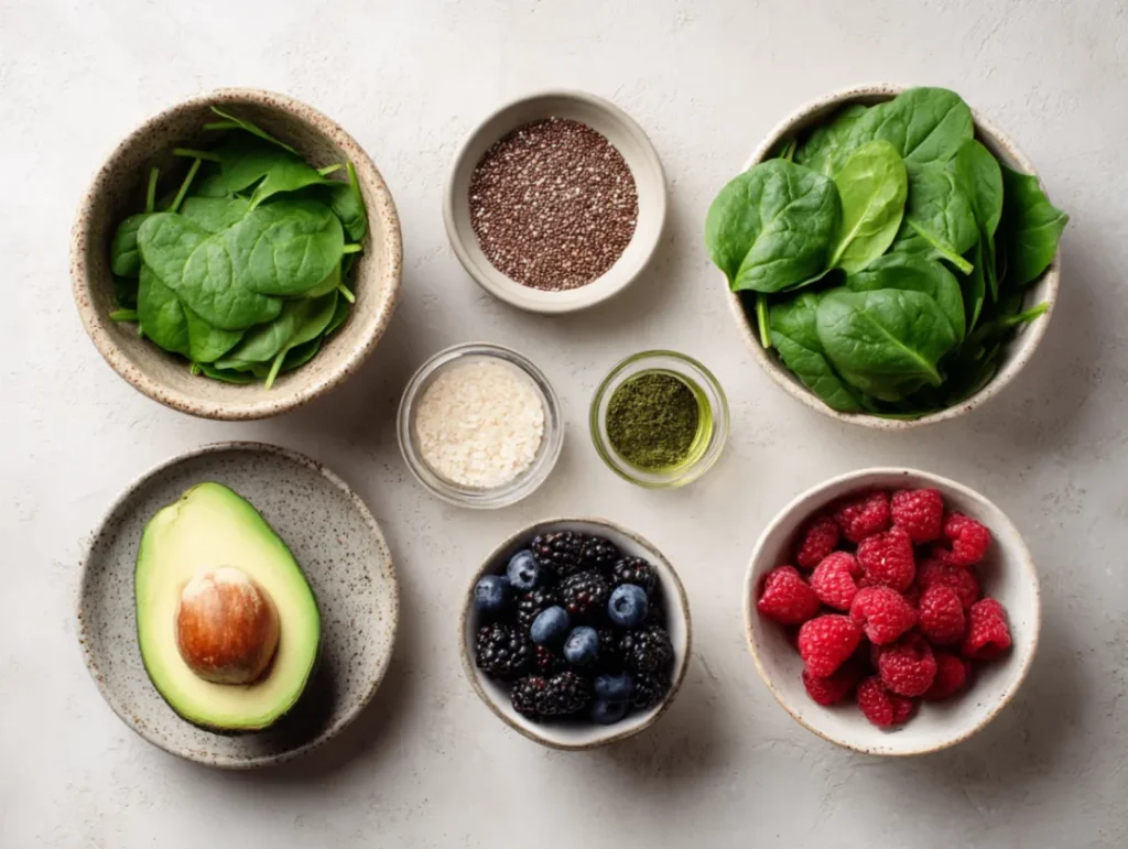 Healthy Body for Women: 7 Amazing Benefits of Smoothie Bowls 2 Ingredients for healthy body for women smoothie bowl laid out on kitchen counter