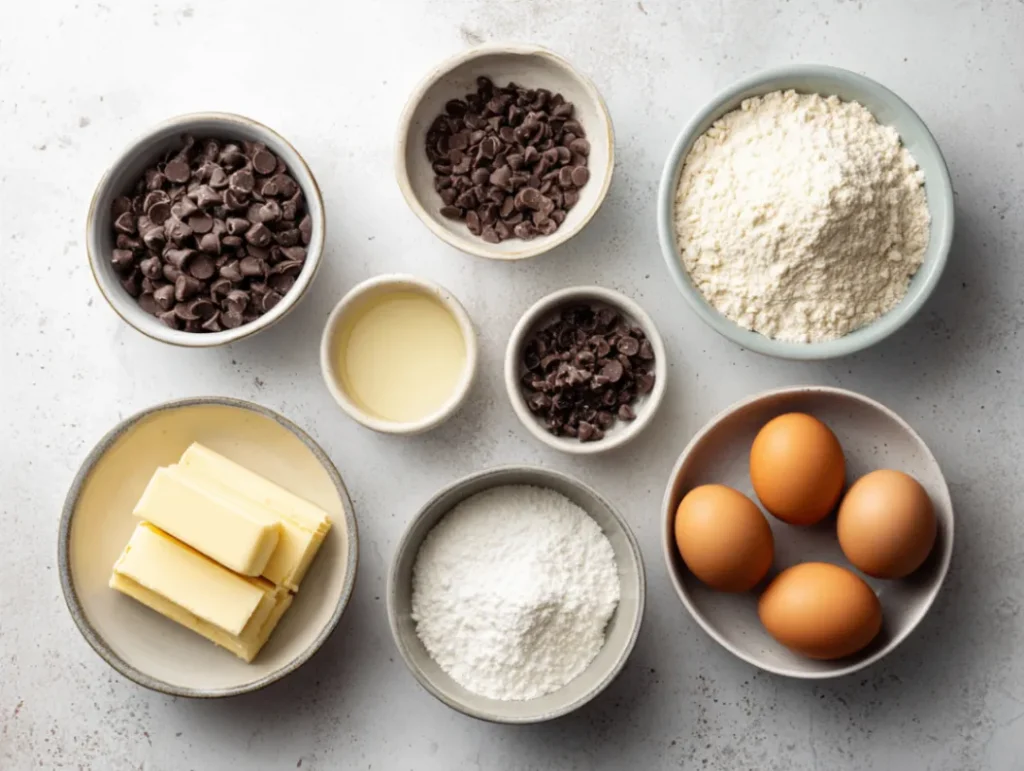 Chocolate Chip Cookies: 5 Easy Steps to Perfect 2 Ingredients for chocolate chip cookies laid out on kitchen counter