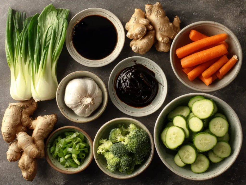 Flexible Stir Fry Recipe: 5 Easy Ways 2 Ingredients for flexible stir fry recipe laid out on counter