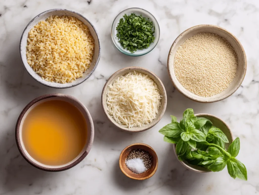 Perfect Pastina: 3 Secrets for Amazing Results 2 Ingredients for pastina laid out including pasta stars and broth