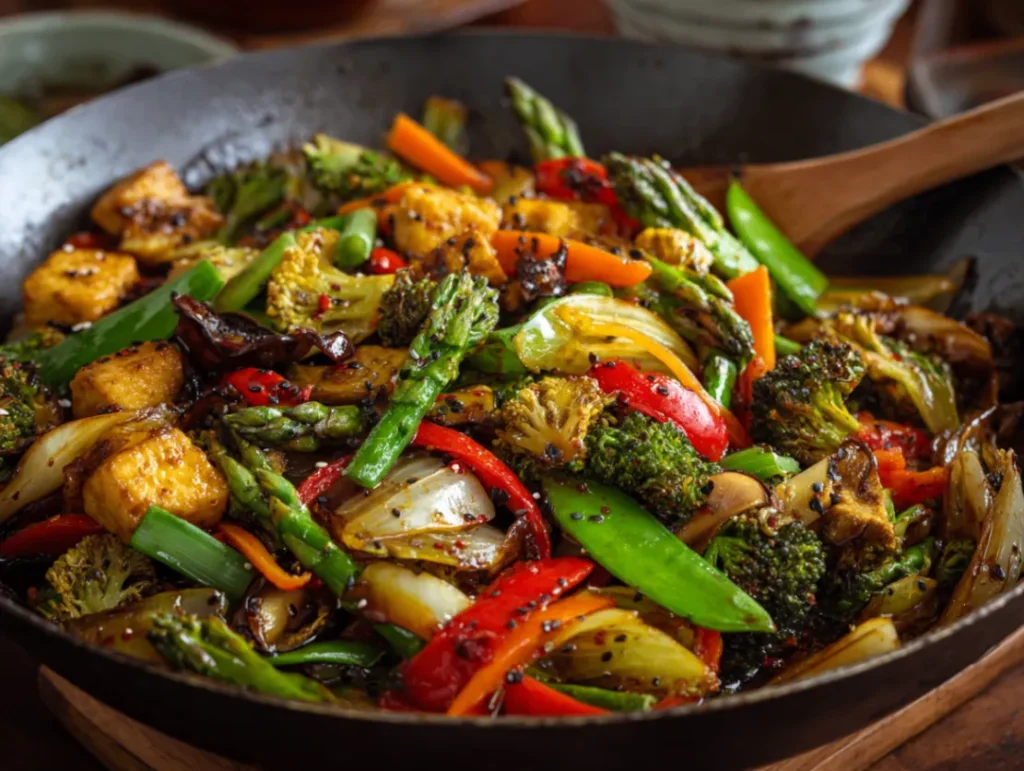 Flexible Stir Fry Recipe: 5 Easy Ways 1 Flexible stir fry recipe - colorful vegetables and protein in wok