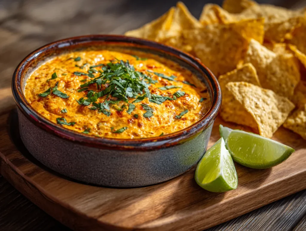 Quick and Tasty Chili Cheese Dip Anyone Can Make 3 Finished chili cheese dip served and ready to enjoy