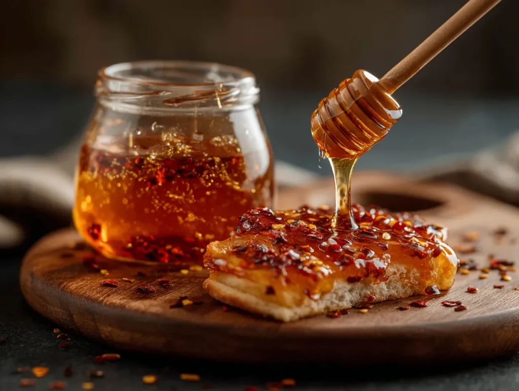 Finished hot honey recipe served and ready to enjoy