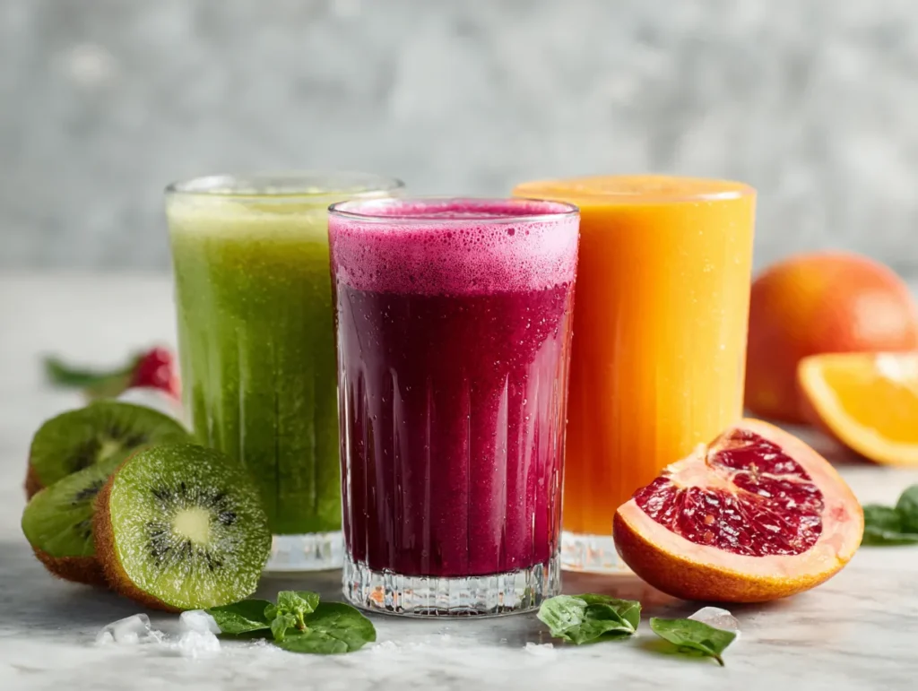 Finished mood boosting juice recipes served and ready to enjoy