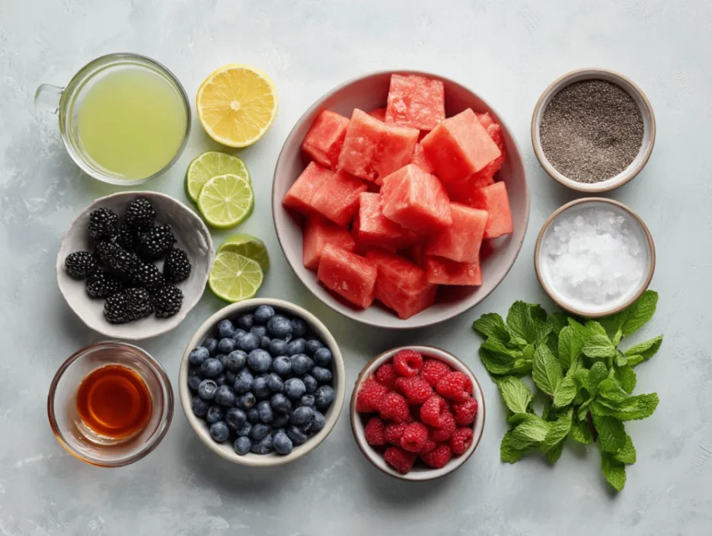 Best Summer Juice: 4 Amazing Flavors to Try 2 Ingredients for summer juice laid out on kitchen counter