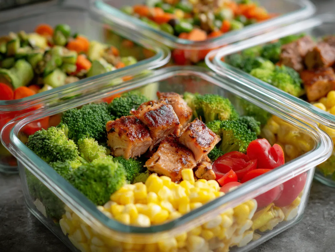 Easy healthy lunch ideas for work on the go - portable meal containers