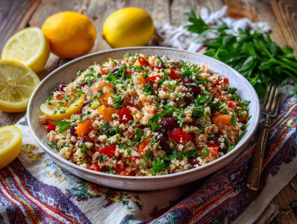 Turkish Bulgur Salad: 5 Easy Steps To Perfection 3 Finished Turkish bulgur salad served and ready to enjoy