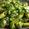 Avocado salad - fresh and colorful with mixed greens and vegetables